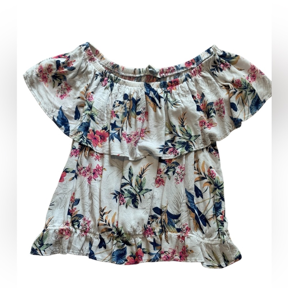 American Eagle Off the Shoulder Flower Tank